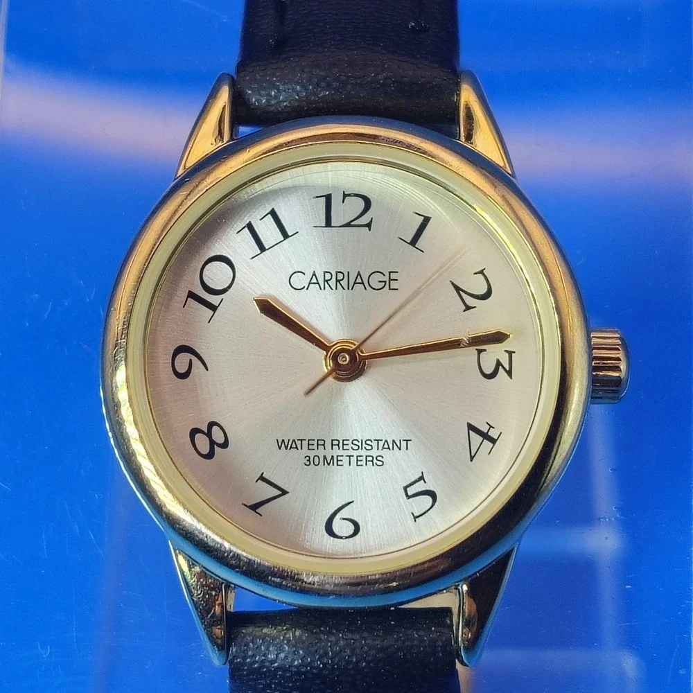 Vintage 2011 Carriage by Timex 22mm Women's Quartz‎ Cocktail Watch Sunburst Dial
